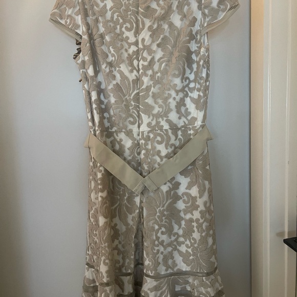 Elegant Beige Lace Dress - Picture 2 of 5